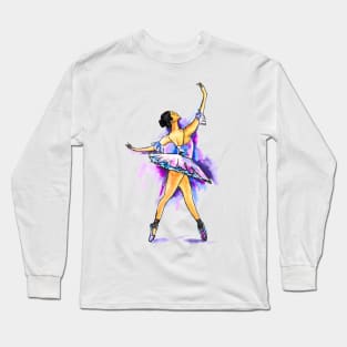 Ballerina, Purple Tutu Long Sleeve T-Shirt